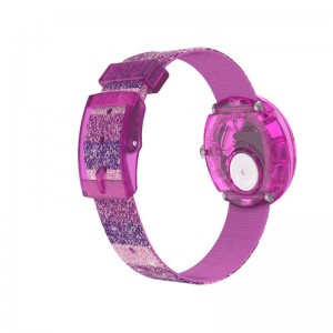 Pink Swatch Stripy Glitter Bio-sourced plastic | FJQO-75931